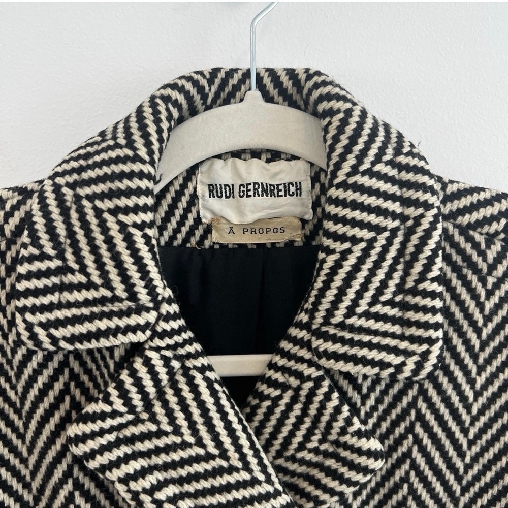VTG Rudi Gernreich Herringbone Coat - Picture 3 of 14